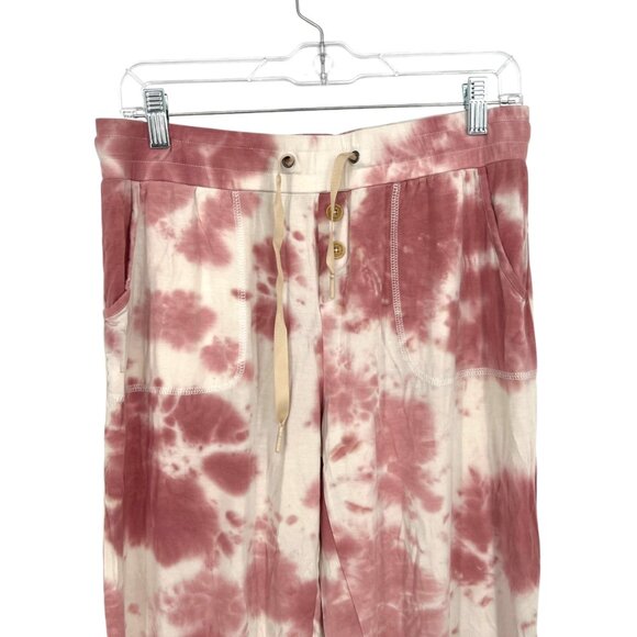 Lates By Kate Tie-Dye Lounge Pajama Set Short Sleeve Modal Pink Cream Size Large - Picture 6 of 13